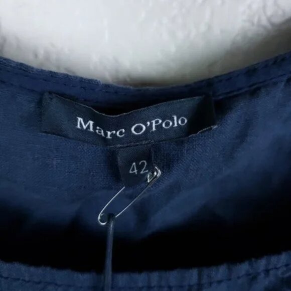 NWT Marc O'Polo Dress Tunic 100% Linen Sweden Lagenlook Navy size EU 42 / US L - Picture 6 of 13